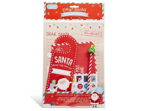 Kids Christmas List Letter to Santa Writing Kit Xmas Eve Kids Childrens 7 Pc Set