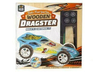 Build Paint Your Own Car Wooden Dragster Sports Race Kids Construction Craft Kit