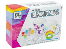 Cargar imagen en el visor de la galería, Paint Your Own Mug Decorate Craft Kit Creative Children Personalised 2 X MUGS!
