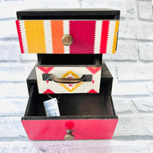 Cargar imagen en el visor de la galería, Small Desktop Wooden Storage Unit Jewellery Trinket Box Kasbah Rustic Drawers
