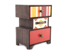 Cargar imagen en el visor de la galería, Small Desktop Wooden Storage Unit Jewellery Trinket Box Kasbah Rustic Drawers
