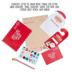 Kids Christmas List Letter to Santa Writing Kit Xmas Eve Kids Childrens 7 Pc Set