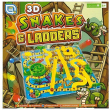 Carica l&#39;immagine nel visualizzatore di Gallery, 3D Snakes and ladders Kids Children&#39;s Board Game Traditional Family Toy
