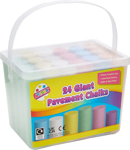 24 Giant Pavement Street Art Chalks Large Colour Sticks Craft School Play 5359