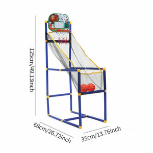 Childrens Indoor Outdoor Arcade Style Basketball Stand With Net Hoop Balls Pump