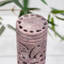 Charger l&#39;image dans la galerie, Incense Joss Stick Holder Hand carved Soapstone Elephant Tower Ornament Gift
