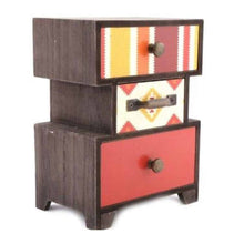 Load image into Gallery viewer, Small Desktop Wooden Storage Unit Jewellery Trinket Box Kasbah Rustic Drawers
