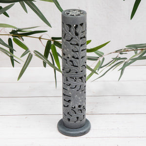 Incense Joss Stick Holder Hand carved Soapstone Elephant Tower Ornament Gift