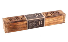 Load image into Gallery viewer, Wooden Incense Stick Holder Burner Joss Incense Box Ash Catcher 10 FREE STICKS!
