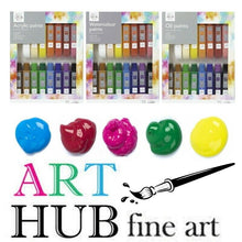 Carica l&#39;immagine nel visualizzatore di Gallery, Watercolour Oil Acrylic Artist Paint School Set Art Hub  15 Vibrant Colours
