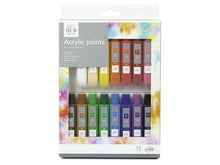 Carica l&#39;immagine nel visualizzatore di Gallery, Watercolour Oil Acrylic Artist Paint School Set Art Hub  15 Vibrant Colours
