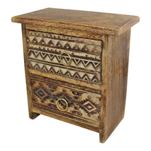 Load image into Gallery viewer, Small Desktop Wooden Storage Unit Jewellery Trinket Box Kasbah Rustic Drawers
