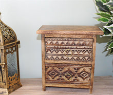 Load image into Gallery viewer, Small Desktop Wooden Storage Unit Jewellery Trinket Box Kasbah Rustic Drawers
