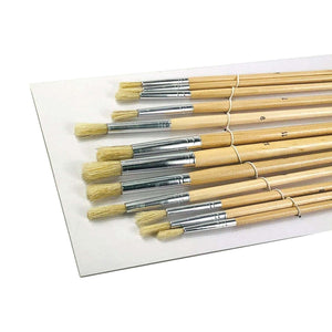 Pack of 12 Artist Painting Brush Round Tip Natural Bristle Mix Sizes Art Brushes