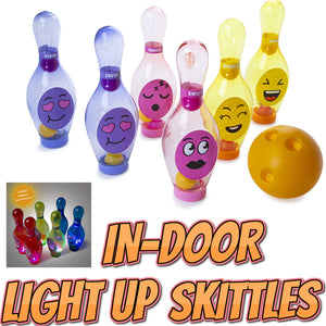 Light Up Bowling LED Skittles Game Kids Childrens Boys Girls Fun Toy Present