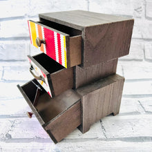 Cargar imagen en el visor de la galería, Small Desktop Wooden Storage Unit Jewellery Trinket Box Kasbah Rustic Drawers
