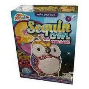 Piggy Bank Money Savings Box Coin Bank Create Decorate Your Own Sequin Owl Dog