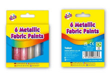 Load image into Gallery viewer, 6 x Fabric Paint Pens Metallic Kids Childrens Clothes Metallic Paints
