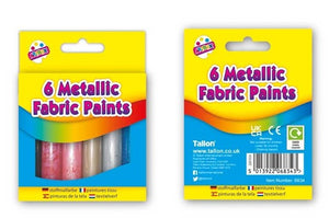 6 x Fabric Paint Pens Metallic Kids Childrens Clothes Metallic Paints