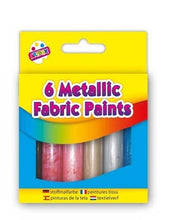 Load image into Gallery viewer, 6 x Fabric Paint Pens Metallic Kids Childrens Clothes Metallic Paints
