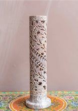 Charger l&#39;image dans la galerie, Incense Joss Stick Holder Hand carved Soapstone Leaf Tower Ornament Gift Namaste
