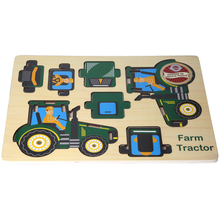 Load image into Gallery viewer, CHILDREN MINI LEARNING WOODEN PUZZLES JIGSAW EDUCATIONAL TOY VEHICLES
