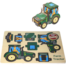 Load image into Gallery viewer, CHILDREN MINI LEARNING WOODEN PUZZLES JIGSAW EDUCATIONAL TOY VEHICLES
