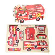 Load image into Gallery viewer, CHILDREN MINI LEARNING WOODEN PUZZLES JIGSAW EDUCATIONAL TOY VEHICLES
